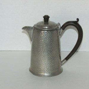 1920s Antique Cocoa or Small Coffee Pot 3137 CIVIC PEWTER England Hammered